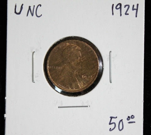 1924  Lincoln Wheat Cent  "UNC"  Nice Small Cent! Cover