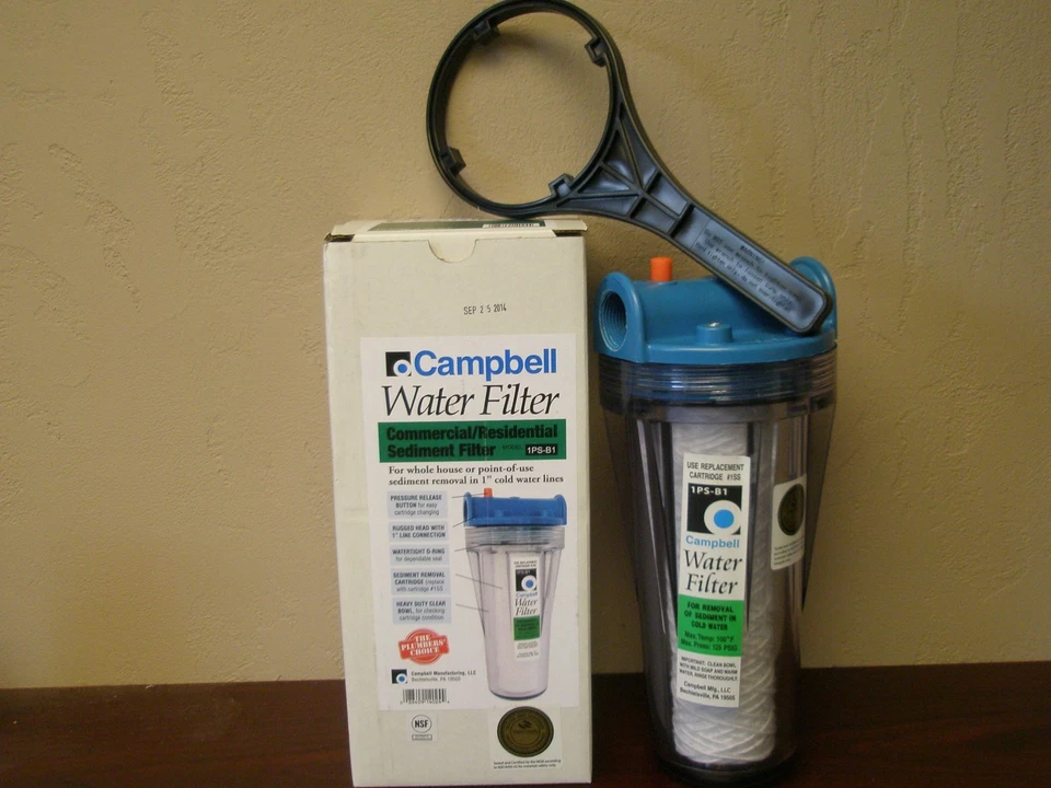 1PS-B1 Campbell Drinking Water Filter Housing 5 Micron Sediment 1" FPT  - Image 1 of 1