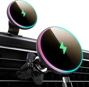 for Magsafe Car Mount Charger-15W Wireless Car Charger-Magnetic Car Phone Holder - Picture 1 of 12