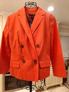 Tommy Hilfiger Double Breasted Blazer Women's Size 6 Color Deep Coral - Picture 1 of 11