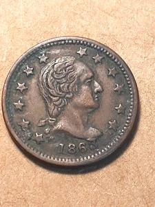 1863 CWT NEW YORK 'HEAD OF GEORGE WASHINGTON' - Foto 1 di 2