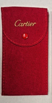 CARTIER SACCHETTO IN VELLUTO VINACCIA PER OROLOGIO 13,5X7 BOTTONCINO BORDEAUX CHIARO