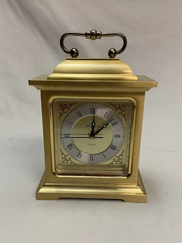 Seth Thomas Rapture Solid Brass Quartz Clock 4RE703 Vintage Carriage Alarm Japan Cover