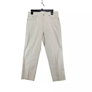 Roundtree & York lässige Baumwollhose Elfenbeintaschen hoher Reißverschluss Fly Größe 38x30 - Bild 1 von 10