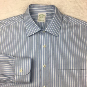 Brooks Brothers Oberhemd Herren 15,5-35 blau gestreift Milano bügelfrei Stretch - Bild 1 von 10