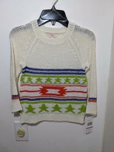 Gianni Bini Girl's Ivory 3/4 Sleeves Tribal Sweater Size 6 - Picture 1 of 3