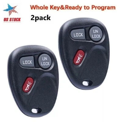 2 For 2001 2002 Cadillac Escalade GMC Sierra Yukon 1500 2500 3500 Remote Key Fob - Image 1 of 4