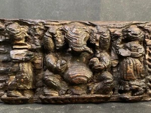 PANEL DE FIGURAS DE ADORACIÓN ARTE TRIBAL ESPOSA DIOS HINDÚ MADERA ANTIGUA RARA DE COLECCIÓN - Imagen 1 de 12