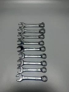 Combination CR-V  Wrench Set SAE Metric Polished Stubby 9pcs - Picture 1 of 12