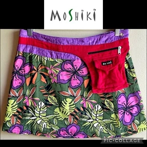 Moshiki & Nijens Damen Rock Wickel verstellbar Druckknopf Cargotasche Tropical Hippie - Bild 1 von 22