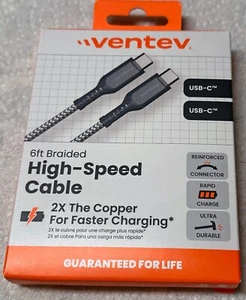 6ft USB-C to USB-C Braided Cable For Apple iPhone 15 16 & Samsung Galaxy -NEW - Picture 1 of 3