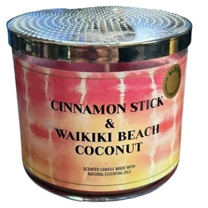 New Bath & Body Works 3 Wick Candle Cinnamon Stick & Waikiki Beach Coconut - Picture 1 of 3