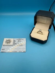 Round Solitaire Natural Diamond Engagement Ring 14k White Gold 1.26 ct - Picture 1 of 3