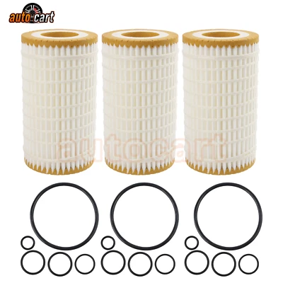 3Pcs ENGINE OIL FILTER For Mercedes Benz CLK430 CLK500 CLS55 CLS500 E320 E350 - Image 1 of 4