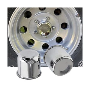 4 Pack Chrome Steel Center Caps Push Thru for Trailer Wheel Rims 4.25" Center... - Picture 1 of 6