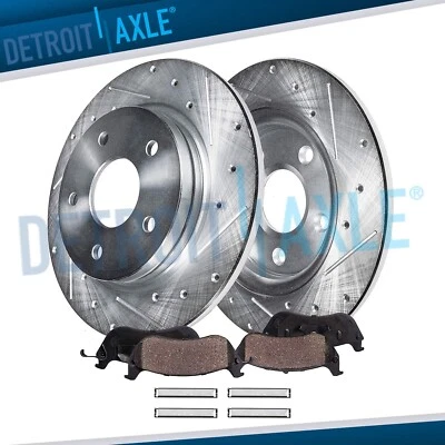 Rear Drilled Brake Rotors Brake Pads for 2006 - 2010 Ford Explorer Mountaineer - Image 1 of 4