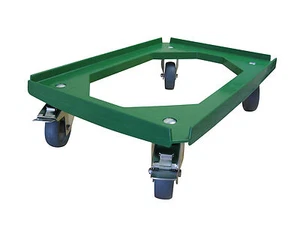 Transportroller 600x400 Kistenroller - grün - 4 Lenk (2x Feststeller) 375kg - Bild 1 von 1