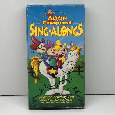 Alvin & the Chipmunks Sing Along VHS Video Tape Ragtime Cowboy Joe VTG Songs - Image 1 of 4