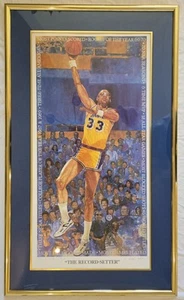 Kareem Abdul Jabbar 'The Record Setter' Signed Framed Litho By Michael Taylor - Picture 1 of 7