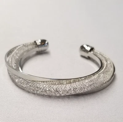 Shop LC Sparkly Aurora Borealis Austrian Crystal Infinity Cuff Bracelet 7" - Image 1 of 4