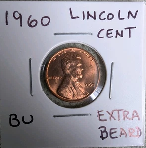 1960 D Lincoln Memorial Cent - Fuller Extra Beard- Rare Error Coin- BU - Picture 1 of 5