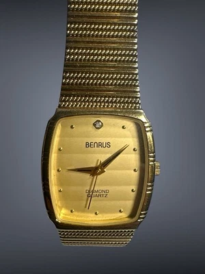 Reloj Hombre Benrus Diamante Retro Raro Estado Nuevo Batería Integrada Pulsera Foto 1 de 4