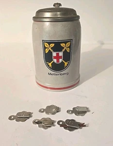 VTG Mettenburg Marked German Beer Stein O.5 Liter Tags Seoul Olympics MM - Picture 1 of 6