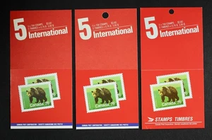 Canadá 1989 #1178ib 76c Oso pardo, 3 tipos de folleto sin abrir MNH - Imagen 1 de 2