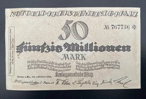 Not-Geldschein - Kreisgemeinde-Pfalz - 50 Millionen Mark - 1923 - Picture 1 of 3