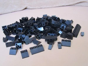 LEGO Tejas Negro 45° Inclinación - 3040 3045 3037 3048 - Usado 100 Piezas - Imagen 1 de 6