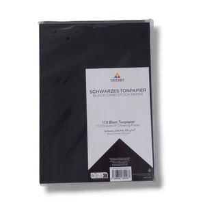 2er Set Tonpapier Schwarz A4 130g/m² - 110 Blatt schwarzes Papier - Bild 1 von 2