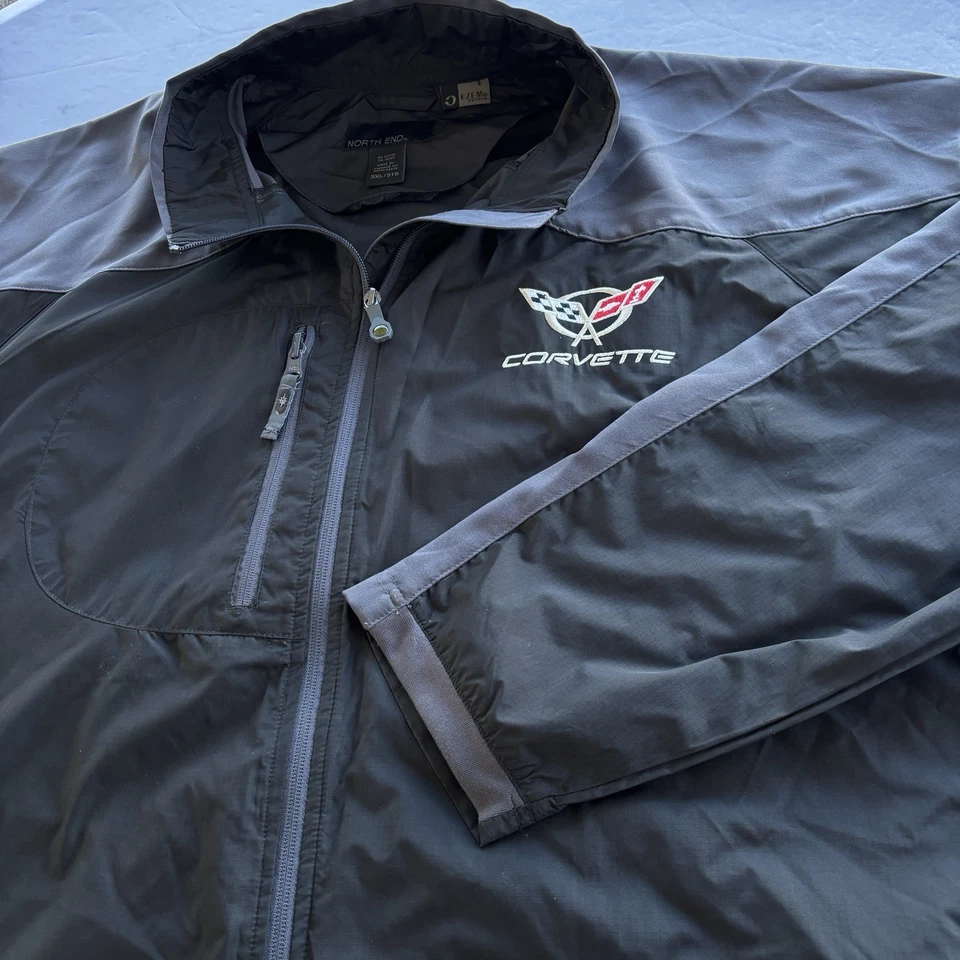Chaqueta cortavientos North End Corvette C6 bordada negra gris para hombre 3XL Foto 1 de 4
