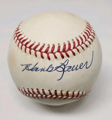 Hank Bauer Signed Auto Rawlings Official American League Baseball YANKEES B6 - Image 1 of 3