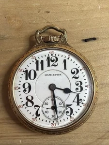 Orologio da tasca Hamilton 21j 16s modello 2 992 1927 così com'è C6 - Foto 1 di 9