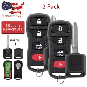 2 For 2004 2005 2006 Infiniti G35 Keyless Entry Remote Key Fob KBRASTU15 + Key - Picture 1 of 13