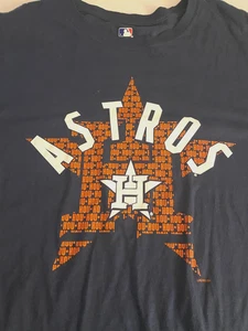 Houston Astros Men's Cotton Blue T Shirt Size Large MLB Genuine Merchandise - Picture 1 of 6