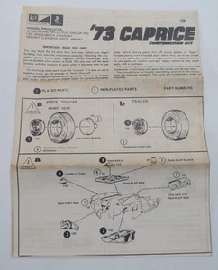 Istruzioni Chevrolet Caprice MPC 1973 Vintage - Foto 1 di 2