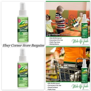 OdoBan Disinfectant Fabric & Air Freshener, Eucalyptus Scent, 4 fl oz Lot of 2 - Picture 1 of 5