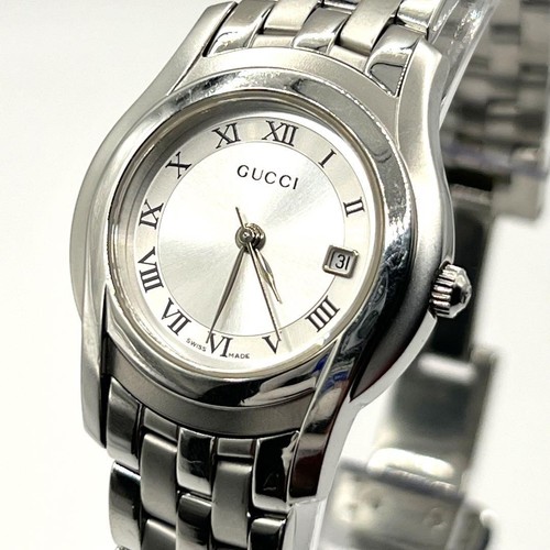 Orologio donna Gucci 5500L quadrante bianco cinturino argento usatoria ba