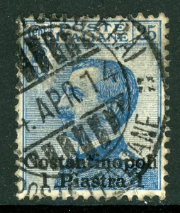 Italy 1909 Constantinople 1 Piastre/25¢ Scott #4 VFU L711 - Picture 1 of 6