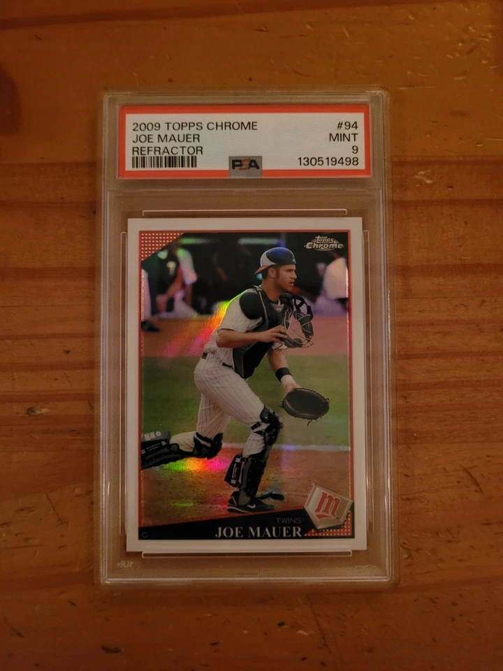 2009 Topps Chrome Refractor #94 Joe Mauer PSA 9 Mint Twins HOF - Image 1 of 1