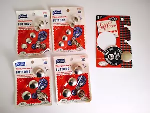 Posten 4 Vintage Primen Cover Ihre eigenen Knöpfe Set nicht Nähen 9/16 und 7/8 - Bild 1 von 6