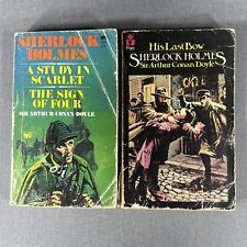 SHERLOCK HOLMES ~ CONAN DOYLE Lot Of 2 Vintage Paperbacks His Last Bow Scarlet