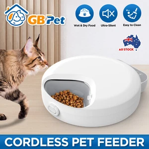Automatic Pet Feeder Dry & Wet Food Fresh Anti-Pinch Design 4 Meal Cordless - Picture 1 of 11