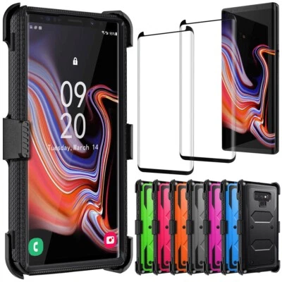 For Samsung Galaxy Note9 Shockproof Hybrid Belt Clip Case Cover Screen Protector - Image 1 of 4