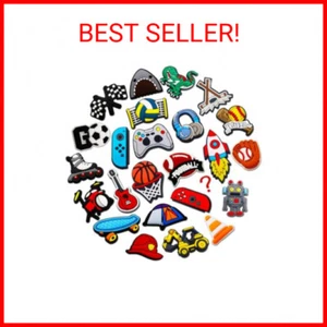 25 50Pcs Boys Shoe Decoration Charms for Croc Bubble Slides Sandals Clogs, Sport - Picture 1 of 2