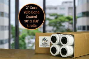 4 rolki 28lb powlekane wiązanie 30" x 150' atramentowy papier prezentacyjny HP ploter Canon - Zdjęcie 1 z 3