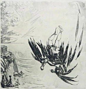 Carl Torsten Holmstrom (1884-1946) 1930er ICARUS Klassische Radierung Schwedisch 1937 - Bild 1 von 5