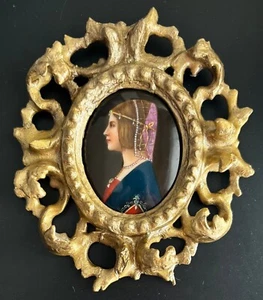c. 1860-1880 KPM Miniature Porcelain Painting BEATRICE D'ESTE Leonardo da Vinci - Picture 1 of 4