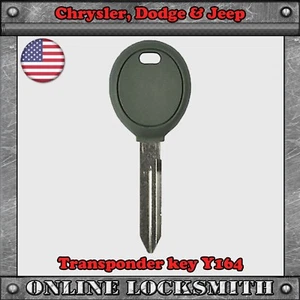 New Uncut Replaceme Transponder Key For Chrysler, Jeep & Dodge Y164 Top Quality - Picture 1 of 2
